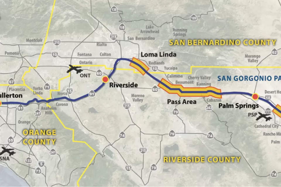 Proposed Coachella Valley Rail Project Map